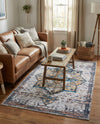 Baroque Era Collection Area Rug - Versailles (Sea Salt White) Rectangle Sea Salt White  lifestyle 5