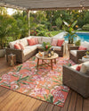 Seaside Blooms Collection Area Rug -  Kyoto Rectangle Coral  lifestyle 15