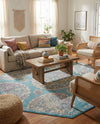 Arcadia Rugs Collection Area Rug -  Atlantis (Blue) Octagon Blue  lifestyle 40