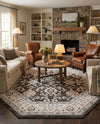 Savannah Elegance Collection Area Rug - Augusta (Fume Gray) Octagon Fume Gray  lifestyle 76