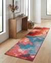 Urban Terrace Collection Area Rug -  Patio Runner Gray and Pink  lifestyle 75