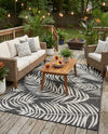 Seaside Blooms Collection Area Rug - Verdure (Charcoal) Rectangle Charcoal  lifestyle 12