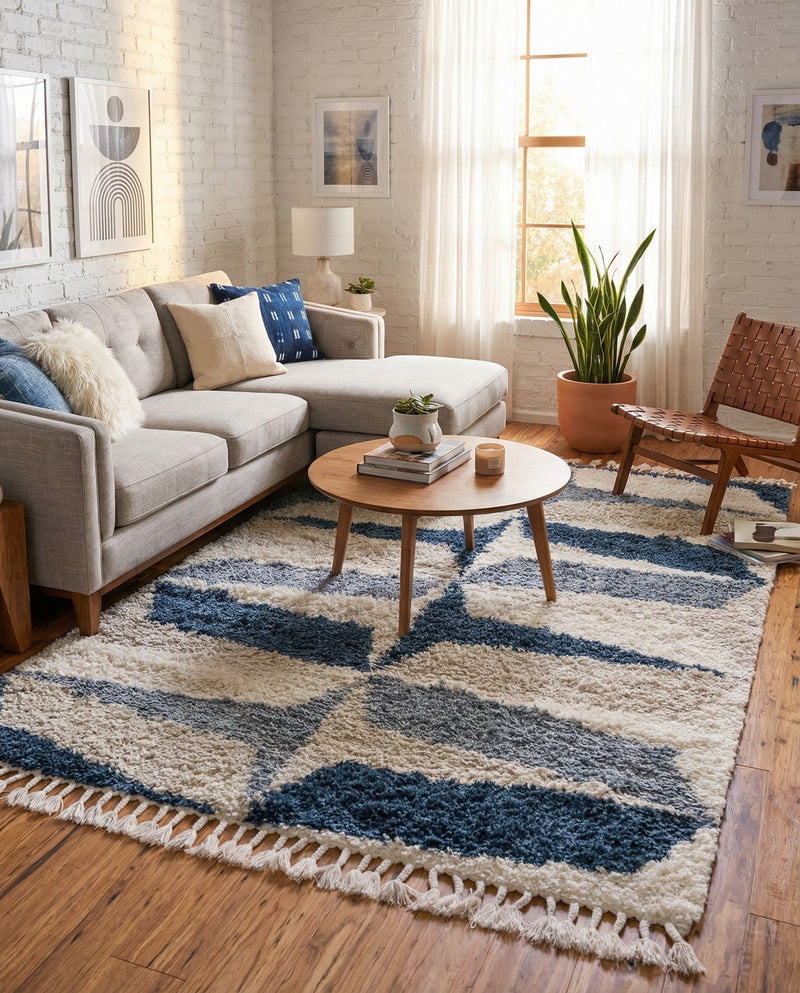 Cozy Cove Shag Collection Area Rug -  Tidewater Rectangle Blue  lifestyle 16