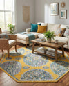 Arcadia Rugs Collection Area Rug -  Atlantis (Yellow) Octagon Yellow  lifestyle 33
