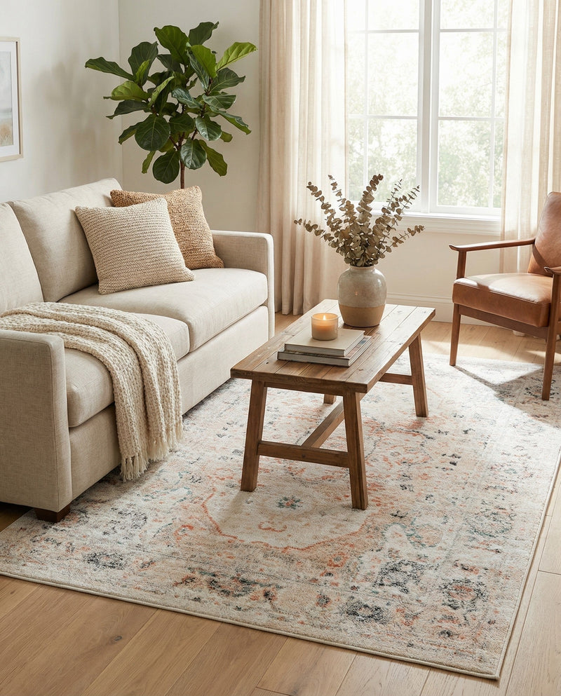 Parisian Elegance Collection Area Rug - Versailles (Ivory) Rectangle Ivory  lifestyle 4