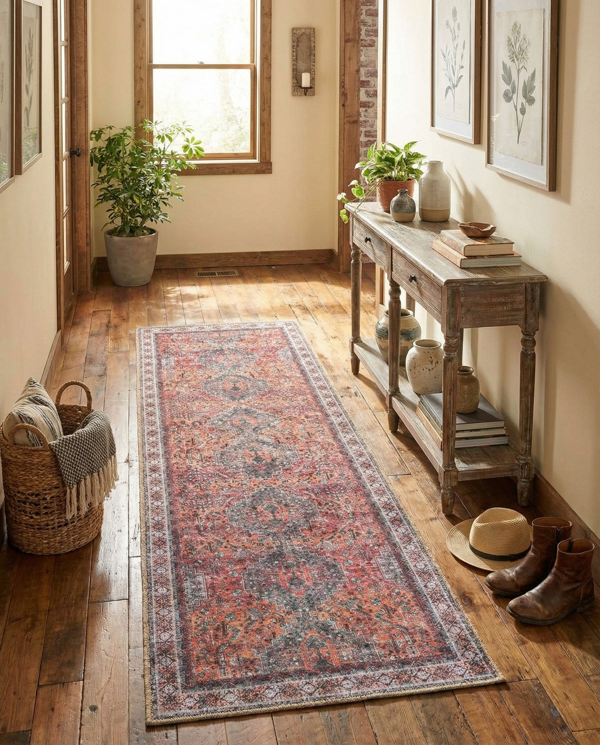 Heritage Elegance Collection Area Rug -  Uffizi Runner Rust Red  lifestyle 73