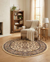 Isfahan Elegance Collection Area Rug - Naghsh-e Jahan (Ivory) Round Ivory  lifestyle 79