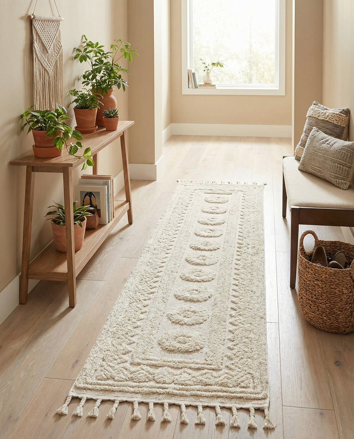 Sahara Chic Collection Area Rug -  Tangier Runner Ivory  lifestyle 138