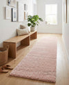 Solid Shag Seaside Collection Area Rug - Azure Cove (Pink) Runner Pink  lifestyle 28