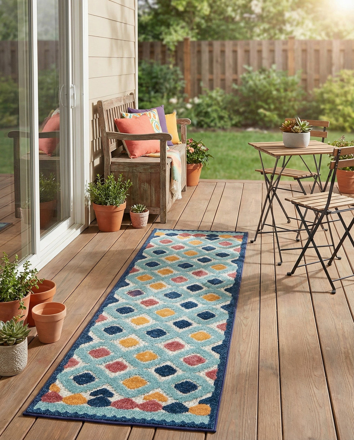 Caribbean Terrace Collection Area Rug -  Tobago Runner Ivory  lifestyle 55