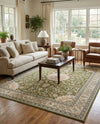 Patio Heritage Collection Area Rug -  Bower Rectangle Green  lifestyle 58