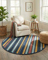 Caribbean Terrace Collection Area Rug -  Martinique Round Charcoal  lifestyle 51