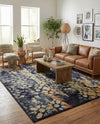 Venetian Tapestry Collection Area Rug - Murano Rectangle Navy Blue  lifestyle 15