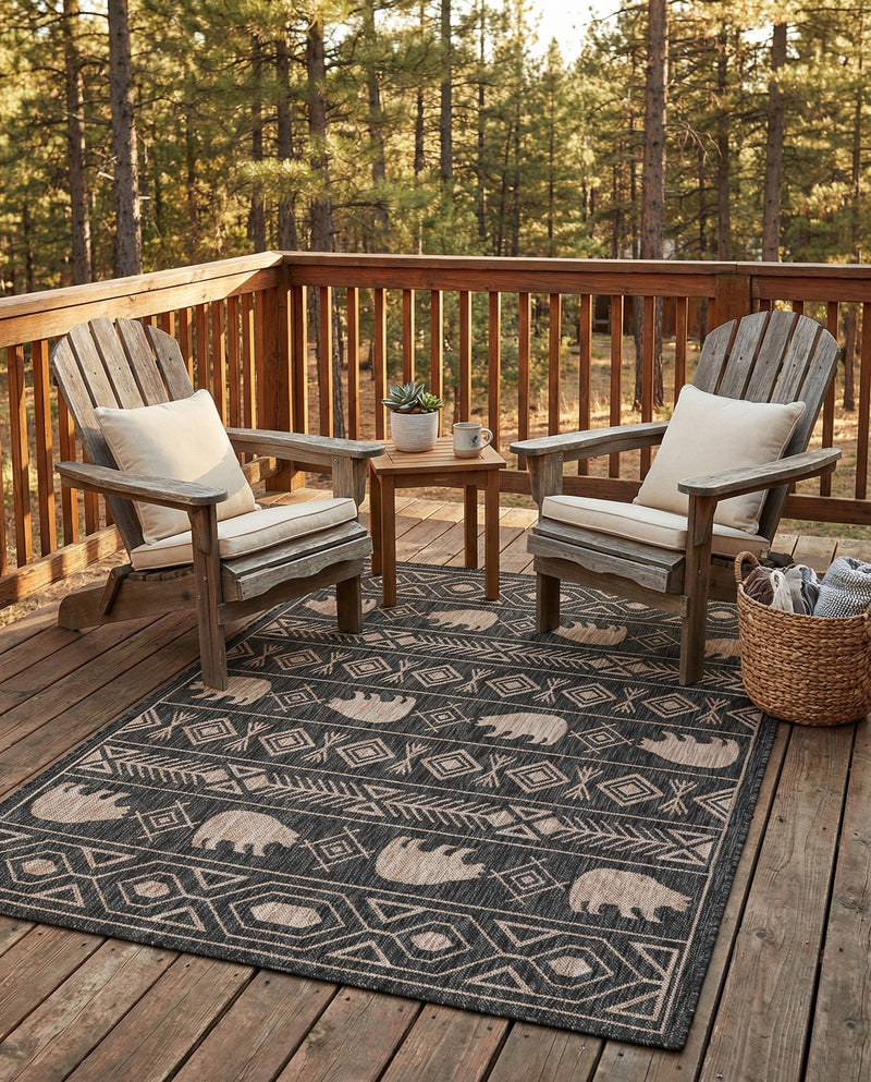 Mesa Oasis Rugs Collection Area Rug - Sundown Rectangle Black  lifestyle 44