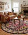Sedona Vista Collection Area Rug -  Anasazi Round Multi  lifestyle 79