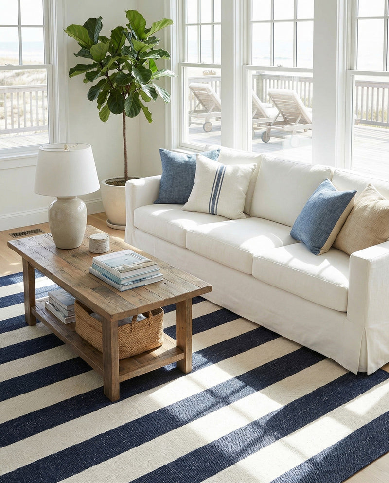 Martha's Vineyard Blueprints Collection Area Rug - Edgartown Rectangle Nautical Navy  lifestyle 51