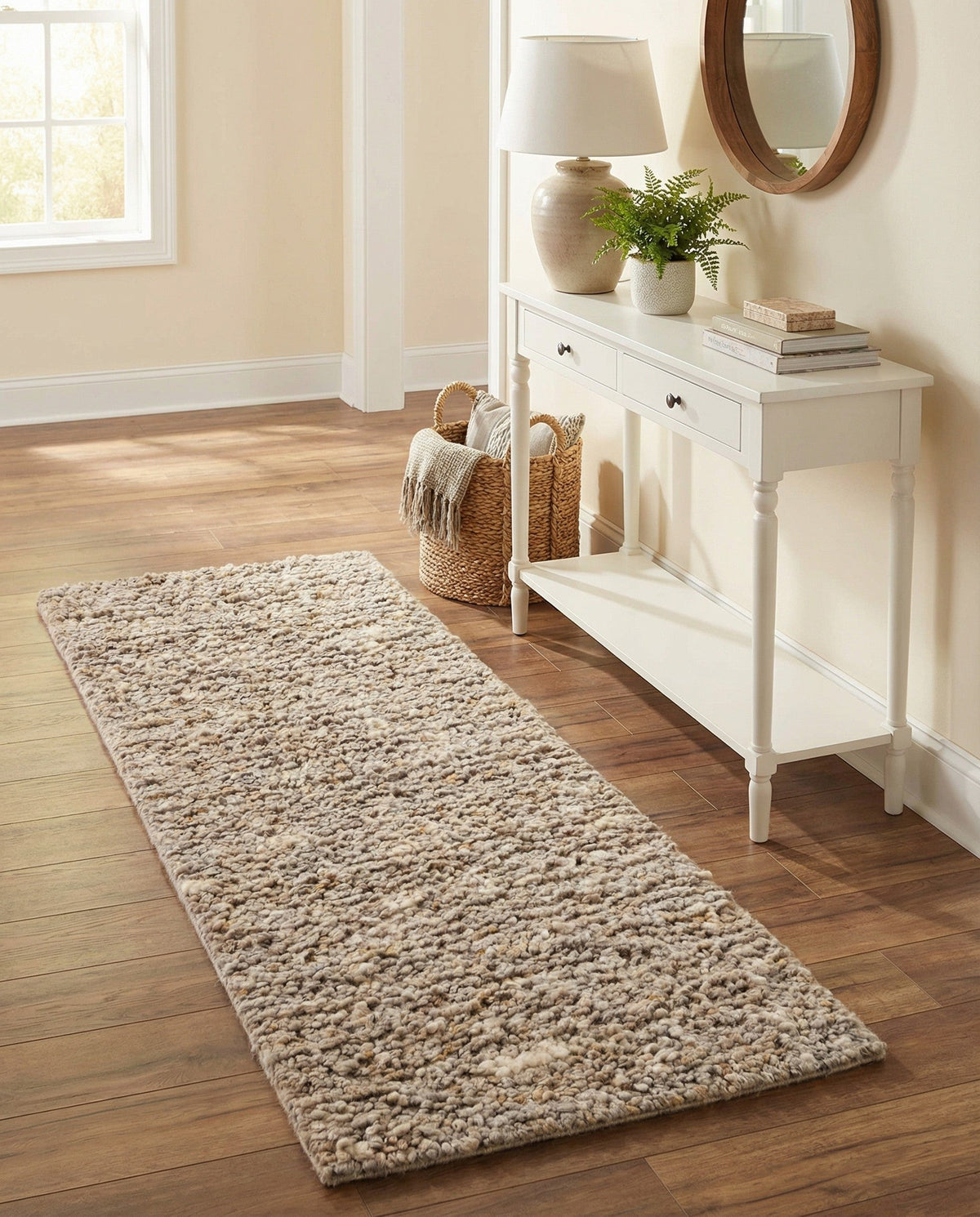 Wellington Luxe Shag Collection Area Rug - Kapiti Runner Taupe  lifestyle 90