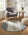 Mediterranean Lattice Collection Area Rug -  Casablanca (Ivory and Gray) Round Ivory and Gray  lifestyle 67