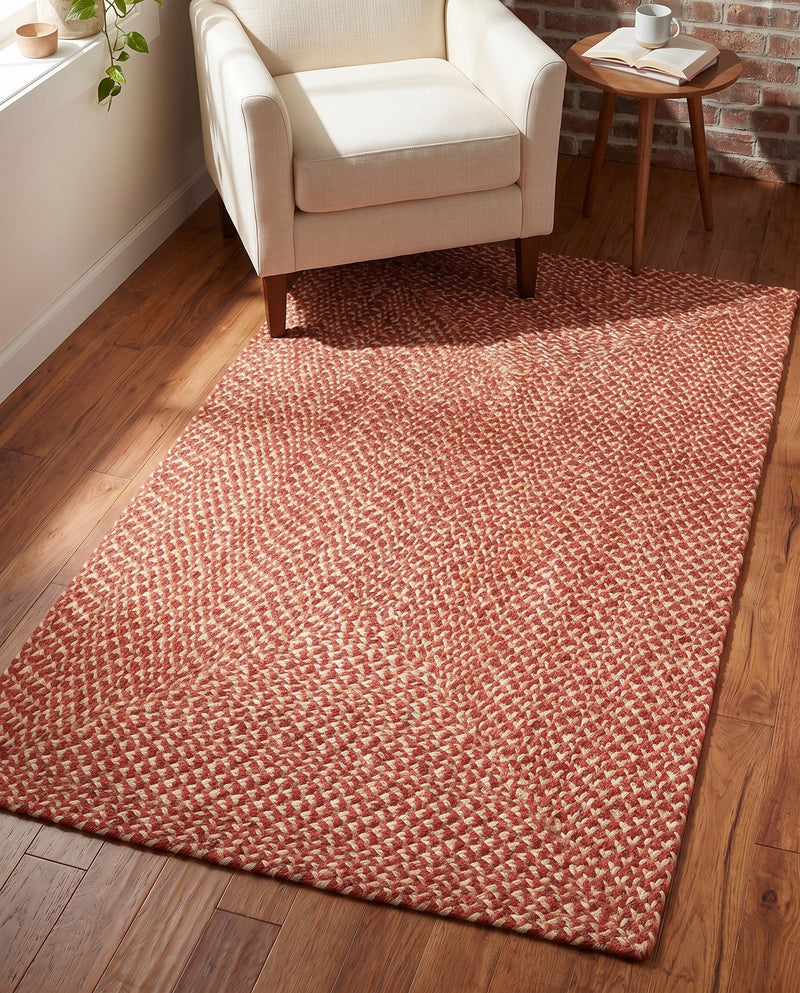 Highland Woven Jute Collection Area Rug - Glenmore (Rust Red) Rectangle Rust Red  lifestyle 17