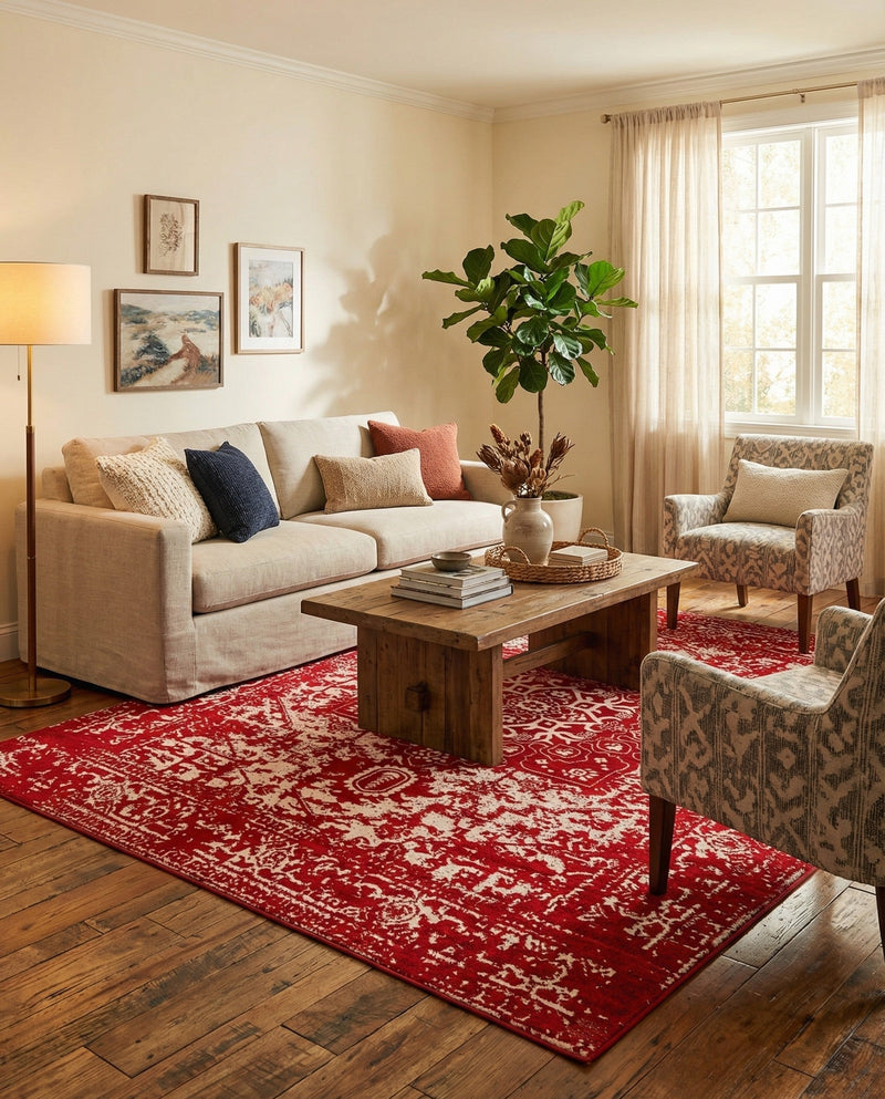 Georgetown Rugs Collection Area Rug - Dupont (Red) Rectangle Red  lifestyle 16