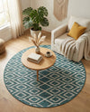 Urban Oasis Rugs Collection Area Rug -  Boulevard (Teal) Round Teal  lifestyle 19