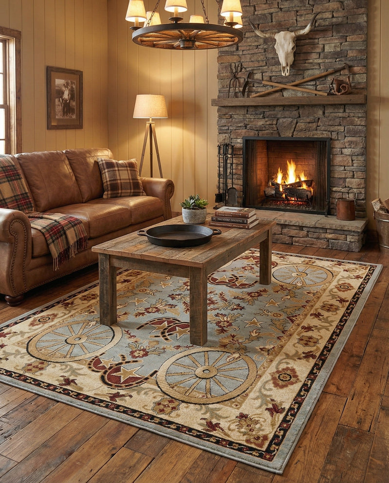 Frontier Trails Collection Area Rug -  Onyx Rectangle Blue  lifestyle 43