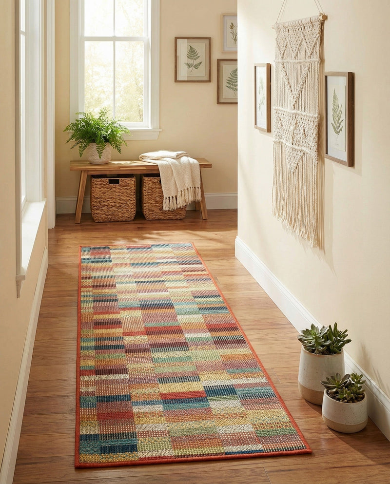 Coastal Terrace Collection Area Rug -  Harbor Runner Multi  lifestyle 68