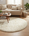 Eternal Plush Oasis Collection Area Rug -  Tranquility (Pearl) Round Pearl  lifestyle 26