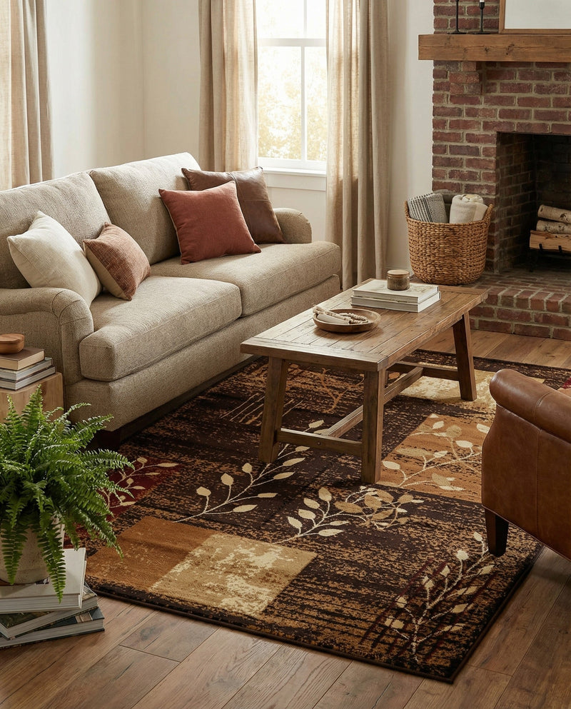 Bistro Lounge Collection Area Rug -  Affogato Rectangle Brown  lifestyle 26