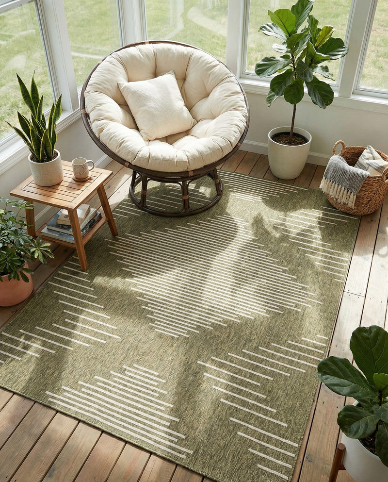 Urban Terrace Collection Area Rug -  Chelsea (Green) Rectangle Green  lifestyle 9