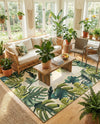 Seaside Blooms Collection Area Rug -  Ivy Rectangle Green  lifestyle 55