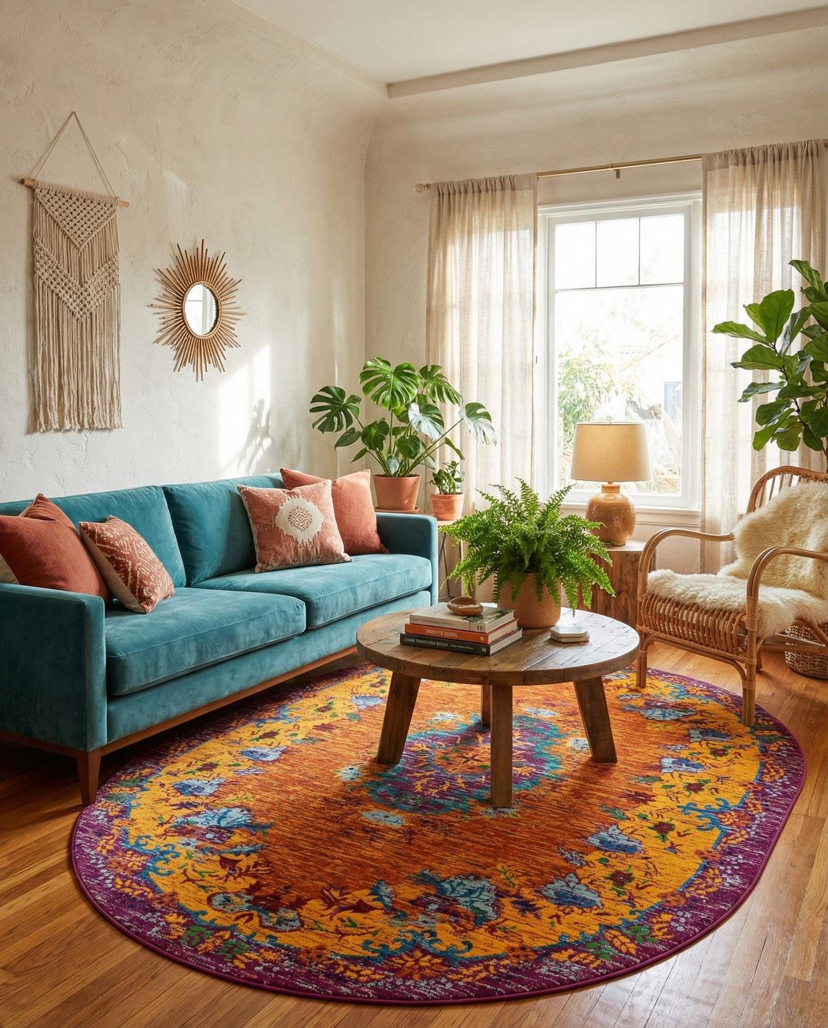 Caribbean Cove Collection Area Rug -  Nevis Oval Orange  lifestyle 85