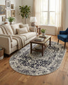 Georgetown Rugs Collection Area Rug - Dupont (Blue) Oval Blue  lifestyle 62