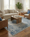 Patio Heritage Collection Area Rug -  Lafayette (Blue) Rectangle Blue  lifestyle 11