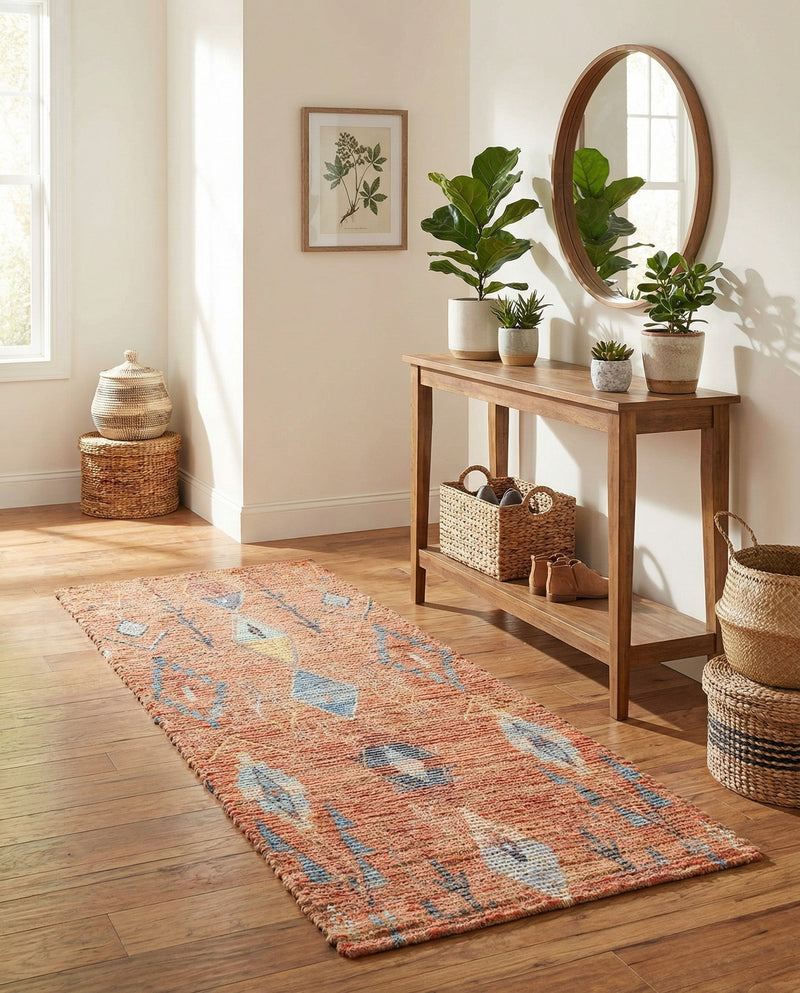 Savannah Threads Collection Area Rug -  Namib Runner Rust Red  lifestyle 47
