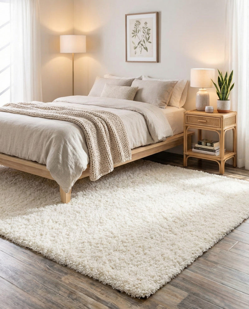 Plush Oasis Collection Area Rug - Serenity (Snow White) Square Snow White  lifestyle 51