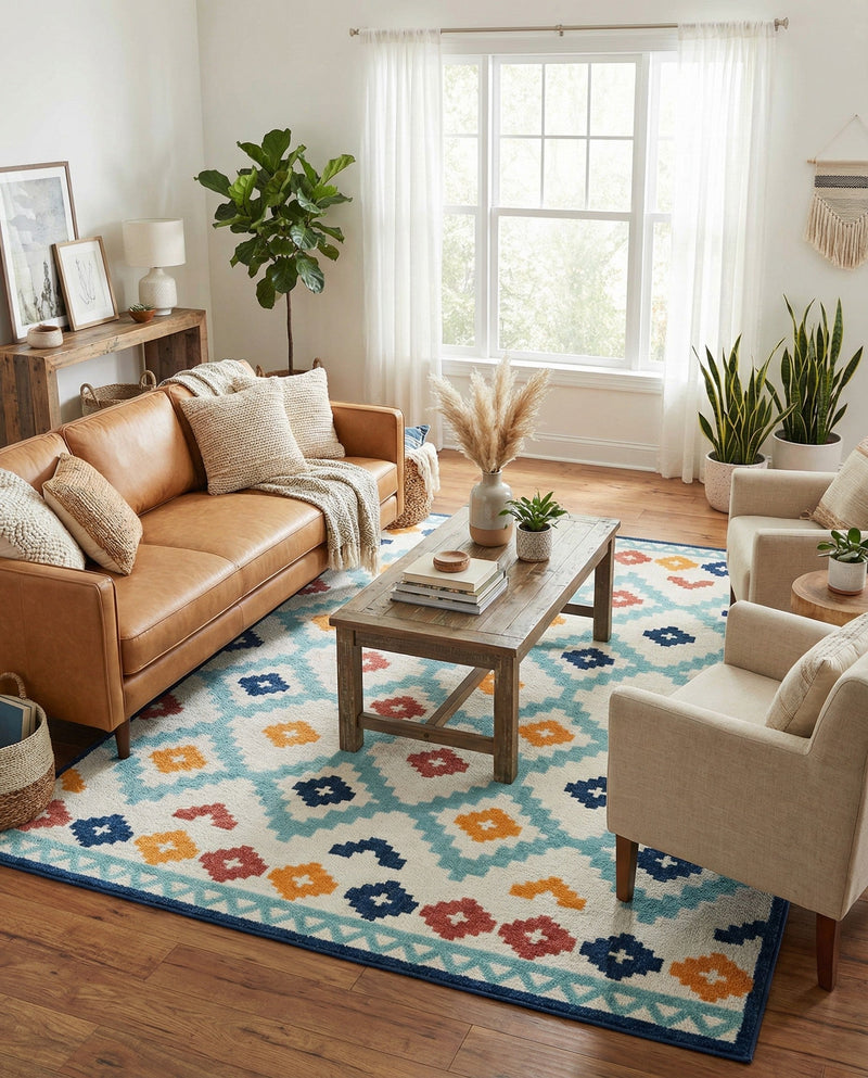 Caribbean Terrace Collection Area Rug -  Tobago Rectangle Ivory  lifestyle 29