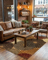 Bistro Lounge Collection Area Rug -  Cappuccino Rectangle Beige  lifestyle 27