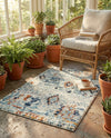 Tangier Treasures Collection Area Rug - Casablanca Rectangle Light Blue  lifestyle 10