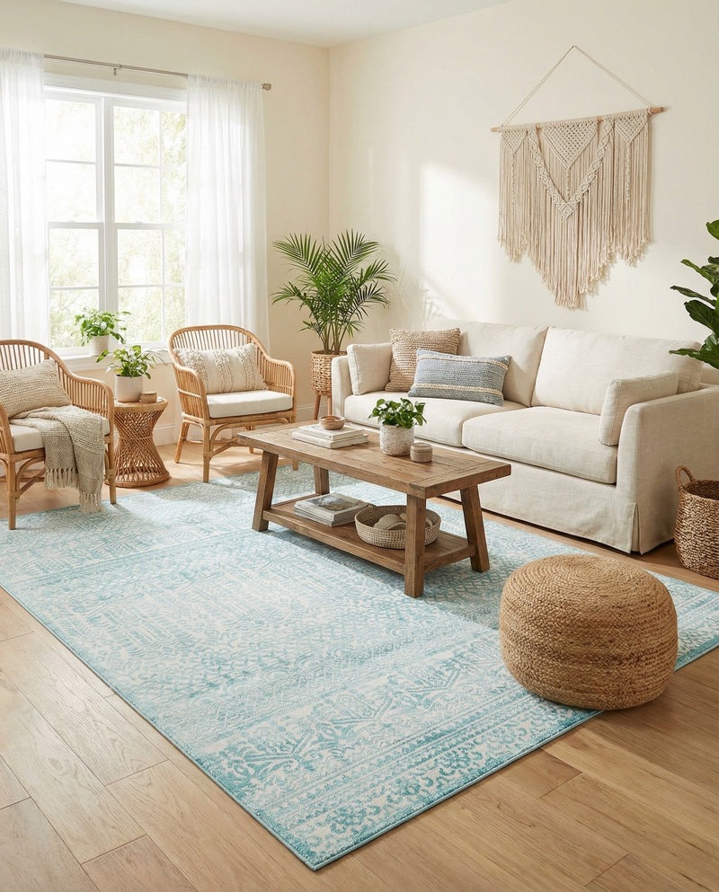 Metro Heights Collection Area Rug -  Chelsea Rectangle Teal  lifestyle 36