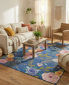 Meadow Breeze Collection Area Rug -  Petal Rectangle Blue  lifestyle 19