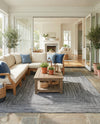 Sustainable Strands Indoor-Outdoor Oasis Collection Area Rug -  Sandbar (Black and White) Rectangle Black and White  lifestyle 8