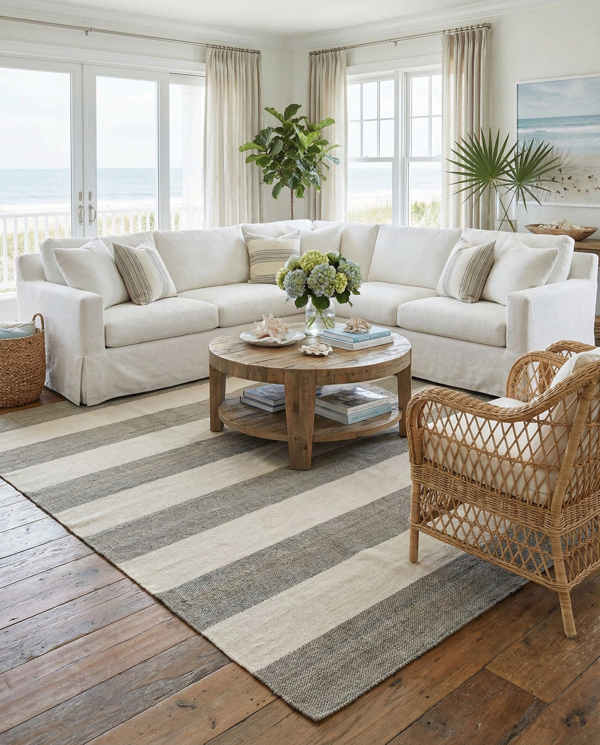 Martha's Vineyard Blueprints Collection Area Rug - Edgartown Square Gray  lifestyle 144