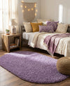 Plush Oasis Collection Area Rug - Serenity (Lilac) Oval Lilac  lifestyle 42