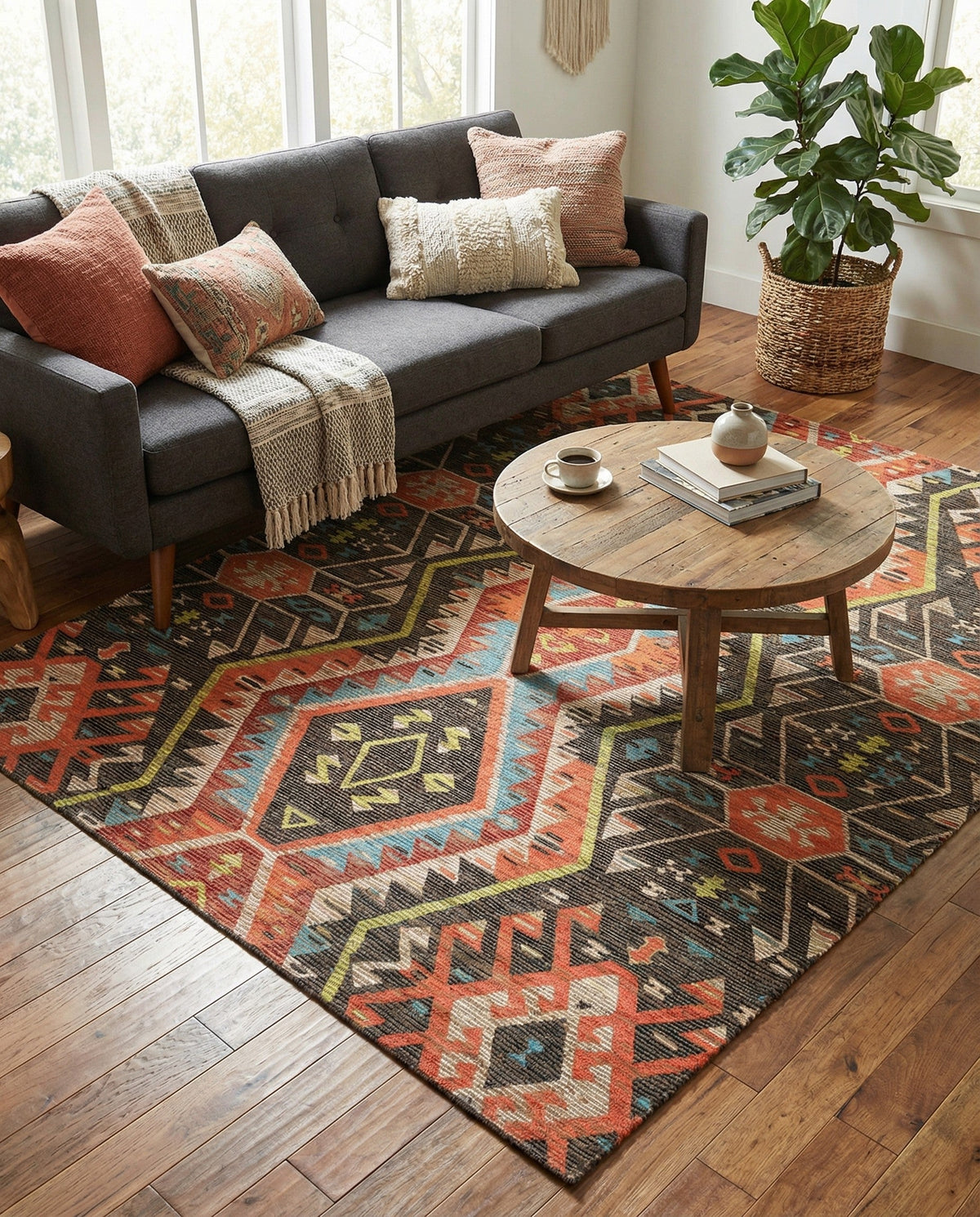 Savannah Threads Collection Area Rug - Yosemite Rectangle Multi  lifestyle 5