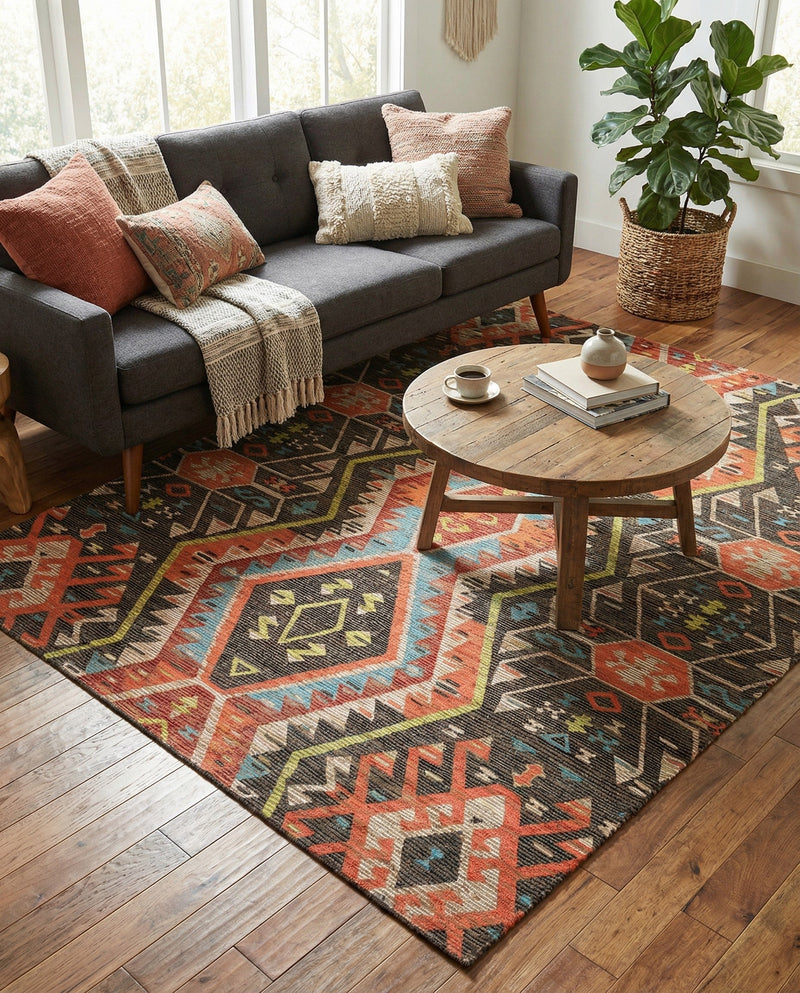Savannah Threads Collection Area Rug - Yosemite Rectangle Multi  lifestyle 5