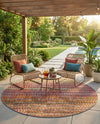 Urban Terrace Collection Area Rug -  Walkway Round Multi  lifestyle 30