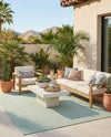 Jill Zarin Sedona Oasis Outdoor Collection Area Rug - Coconino (Palm Green) Rectangle Palm Green  lifestyle 13