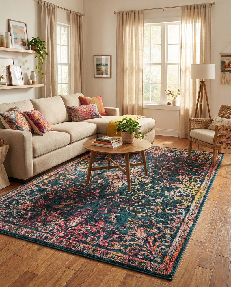 Brighton Terrace Collection Area Rug -  Saltdean Rectangle Navy Blue  lifestyle 5