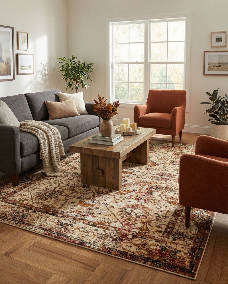 Neptune Elegance Collection Area Rug -  Galatea (Beige Cream) Rectangle Beige Cream  lifestyle 15